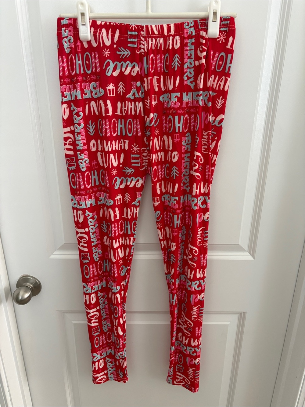 Two Left Feet Holiday Leggings - Red & White